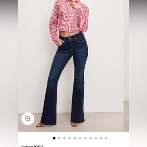 Good American Deep Indigo Flare Jeans
